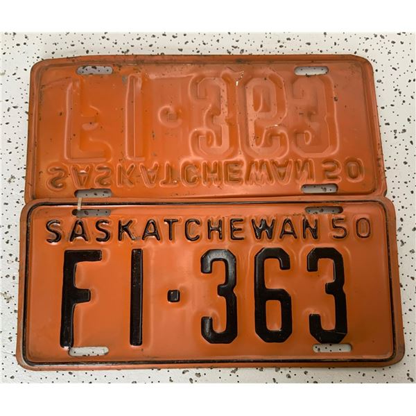 1950 Matched Saskatchewan License Plates