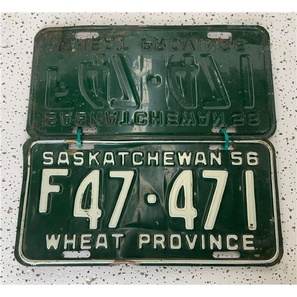 1956 Matched Saskatchewan License Plates