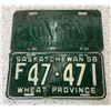 Image 1 : 1956 Matched Saskatchewan License Plates
