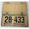 Image 1 : 1957 Matched Saskatchewan License Plates