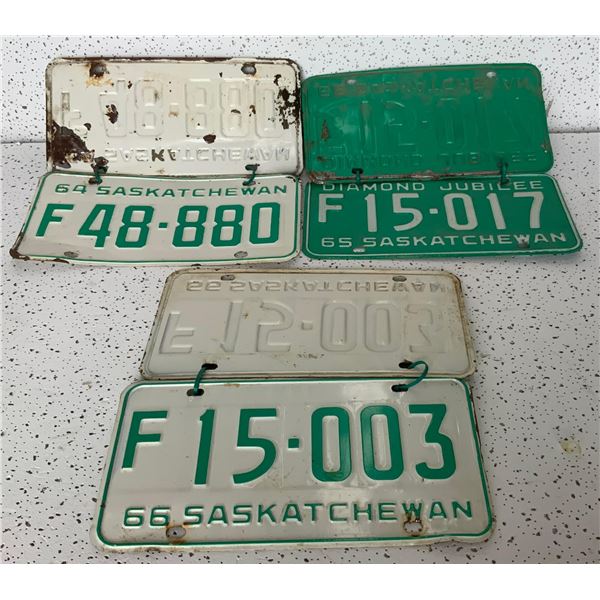 1964/1965/1966 Matched Saskatchewan License Plates