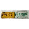Image 2 : 1967/1968 Matched Saskatchewan License Plates