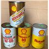 Image 1 : Four Shell Oil Cans. Full
