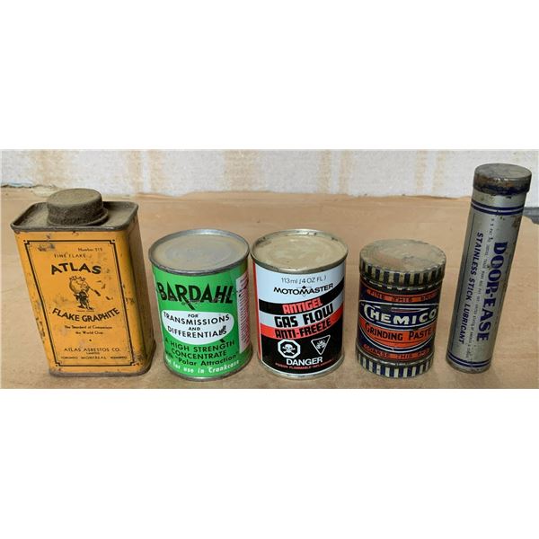 Five Small Oil Related Tins