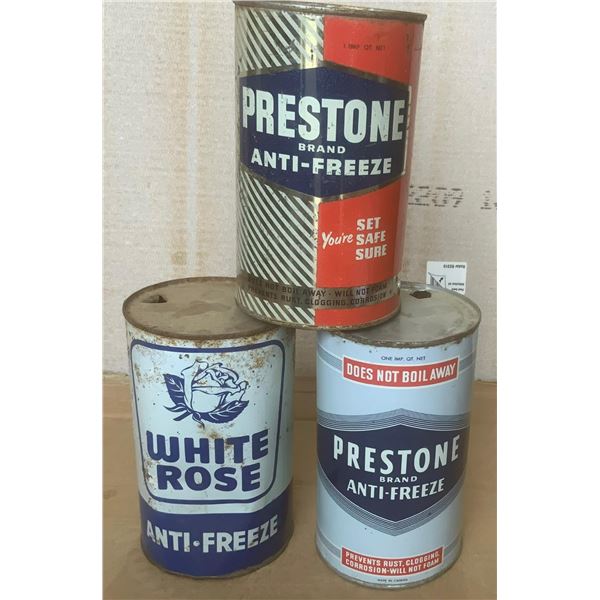 Three Preston’s/WhiteRose Anti-Freeze Tins