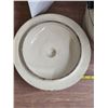 Image 4 : Medalta ice water crock- with lid- has some damage- 16"H