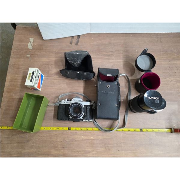 Vintage camera and 2 tameron lenses