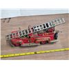 Image 1 : Vintage tin F.D fire truck with ladder- Tn made in japan- battery operated- 9"L