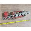 Image 2 : Vintage tin F.D fire truck with ladder- Tn made in japan- battery operated- 9"L