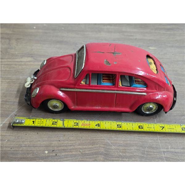 Vintage friction tin toy VW beetle- 8"L