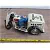 Image 3 : Vintage tin toy police motor bike- battery operated- TN made in japan- 10"L