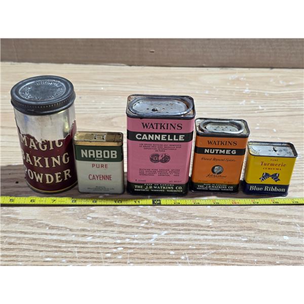 Vintage spice tins