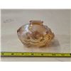 Image 1 : 1950's depression amber carnival glass piggy bank- 4"L
