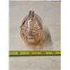 Image 2 : 1950's depression amber carnival glass piggy bank- 4"L