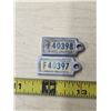 Image 1 : 2 1957 sask war amp key tags- consecutive numbers