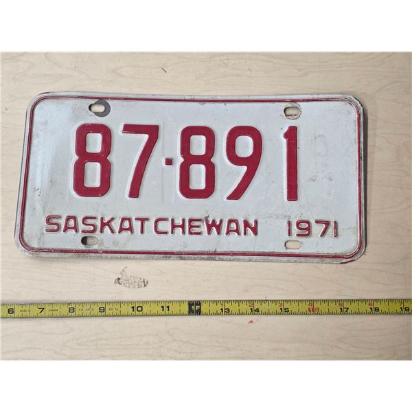 1971 sak license plate