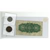 Image 2 : 1900 Dominion of Canada 25 Cents Shinplaster, 1901 Canada Large One Cent and 1951 Canada 5 Cent Coin