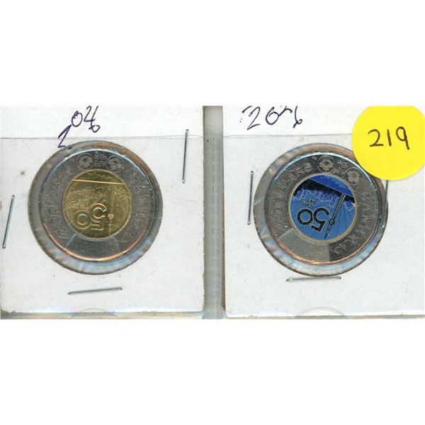 2026 Canadian Two Dollar Celebrating the 50th anniversary of the CN Tower. Coloured and Uncoloured.