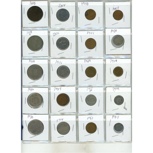 Binder of Foreign Currency Coins. (Total 60 Coins)