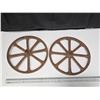 Image 2 : (2) Antique Cast Iron Wheels