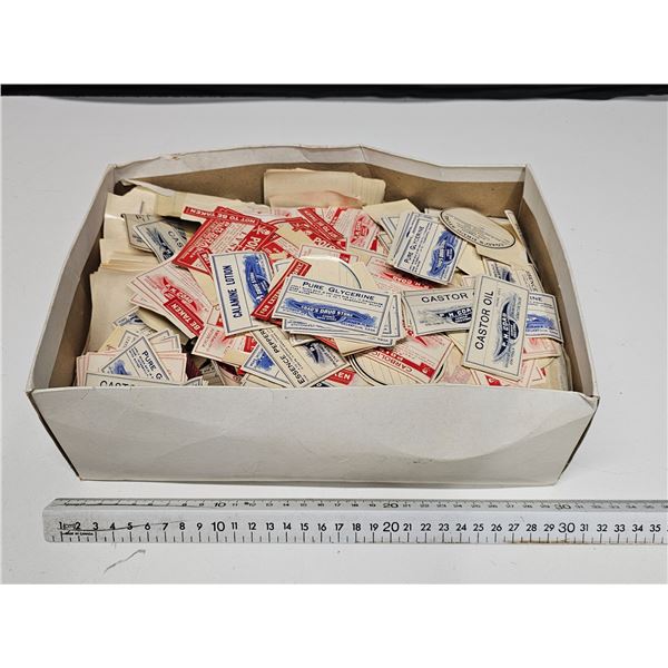 Box of old Pharmacy Labels - Saskatoon, SK