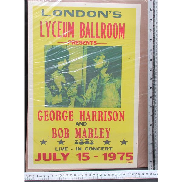 George Harrison and Bob Marley Concert Poster