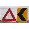 Image 1 : 1 Slow Moving and 1 Turn Approaching Metal Highway Signs (27"x23.5" and 17.5x 23.5")