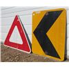Image 2 : 1 Slow Moving and 1 Turn Approaching Metal Highway Signs (27"x23.5" and 17.5x 23.5")