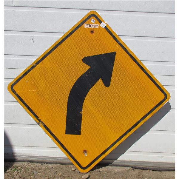 Slow Curve Metal Highway Sign (29.5"x29.5")