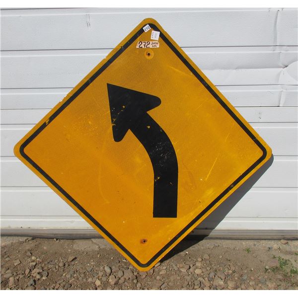 Lg. Metal Slow Curve Highway Sign (29.5"x29.5")