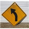 Image 1 : Lg. Metal Slow Curve Highway Sign (29.5"x29.5")