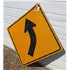 Image 2 : Lg. Metal Slow Curve Highway Sign (29.5"x29.5")