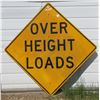 Image 1 : Lg. OverHeight Loads Metal Highway Sign (35.5"x35.5")
