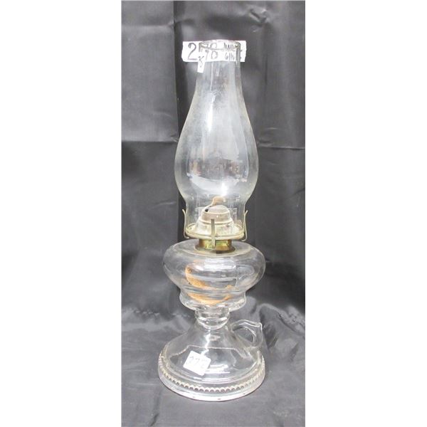 #1 Finger Hold Glass Coal Oil Lamp with Chimney