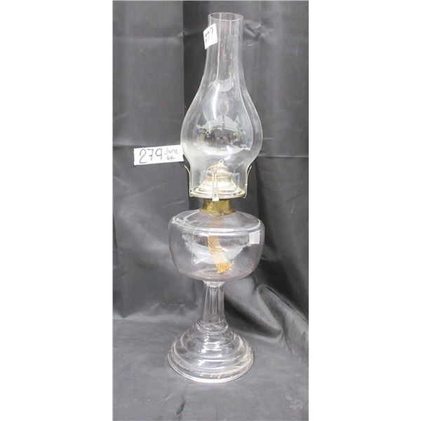 #1 Glass Turning Purple Coal Oil Lamp with Chimney