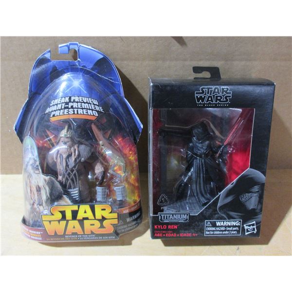 2 Star Wars Figures Wookie Warrior and Kyle Ren Original Package