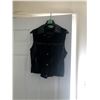 Image 1 : Black Leather Fringed Vest – Woman’s Size SM