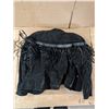 Image 5 : Black Leather Jacket w/ Fringe – Woman’s Size MED