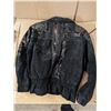 Image 5 : Black Leather Bomber Jacket – Woman’s Size MED