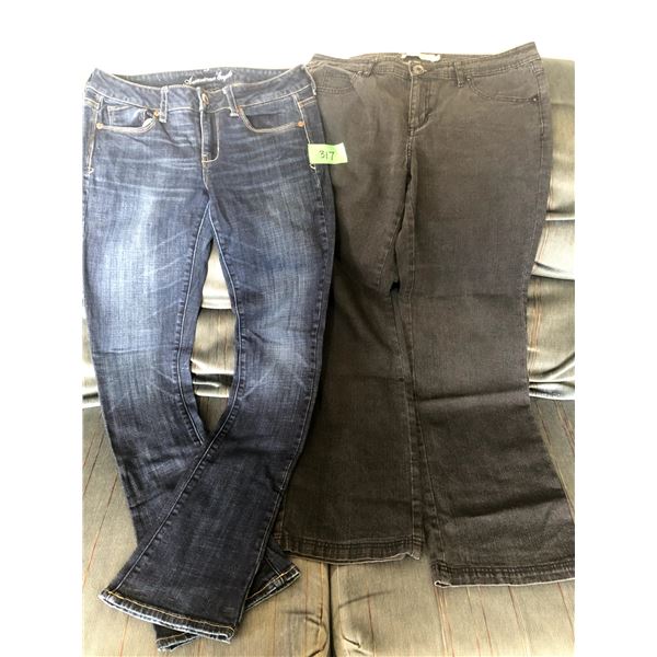 Jeans (2) Pair – Ladies’ Size 10.  American Eagle Tribal