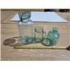 Image 1 : Bule sealer jar, blue glass cup and cookie jar