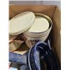 Image 4 : Lot of vintage enamel ware, pots, canister set