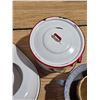 Image 4 : Lot of misc items- bed pan- enamel ware