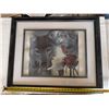 Image 1 : Unique Design Wolf and Rose Framed Artwork 31.5"x26"