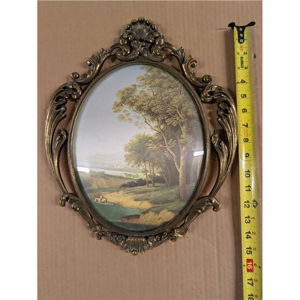 Vintage Made in Italy Frame and Art Work 13"x16"