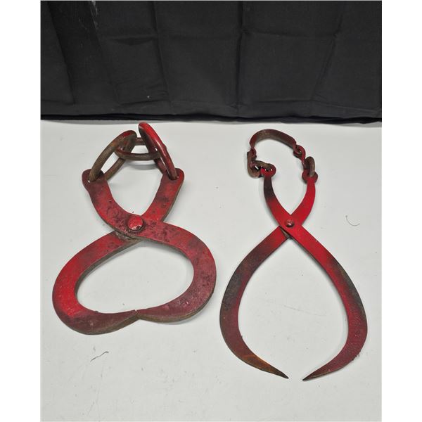 (2) Vintage/Antique Grapples/Tongs