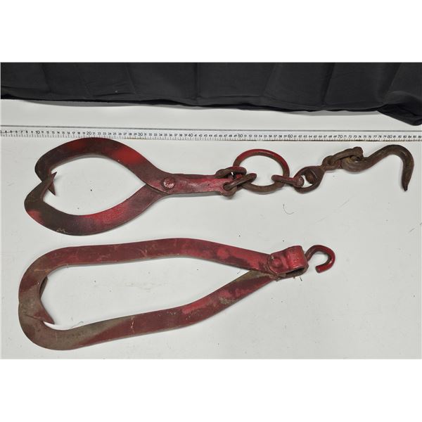 (2) Vintage/Antique Grapples/Tongs