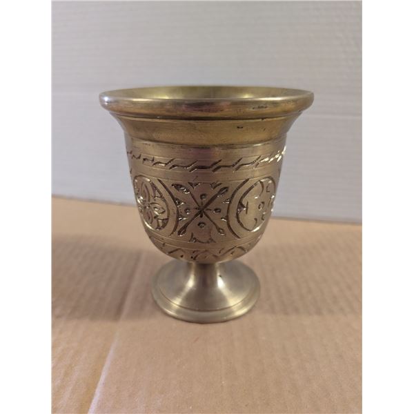 Heavy Solid Brass Vintage Décor Style Goblet (Roughly 4lbs.)