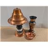 Image 1 : Vintage Copper/Copper Plated Items (Lamp (not Working) Vase, Candle Holder, Etc,)