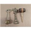 Image 1 : (2) Vintage (1) England Brass Bottle Openers (1) Corkscrew